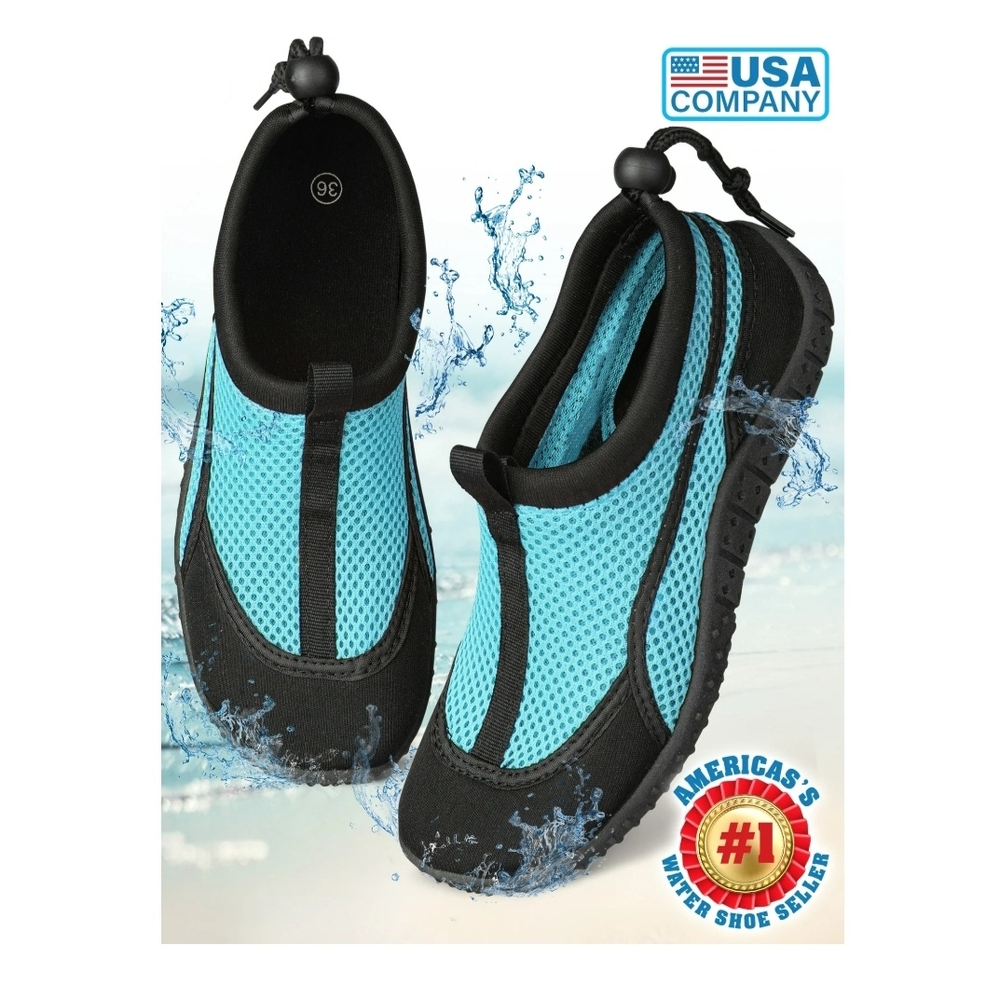 Kids Aqua Water Shoes - Black and Blue